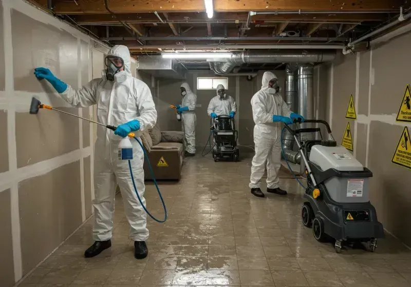 Basement Moisture Removal and Structural Drying process in South Taft, CA